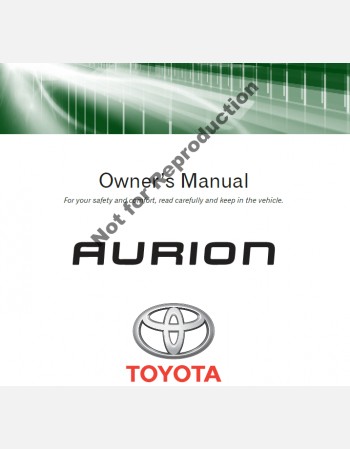 toyota aurion 2012-2013 owners manual